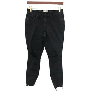 Universal Thread Mid Rise Skinny‎ Black Distressed Jeans 4 27S Raw Hem Nwt